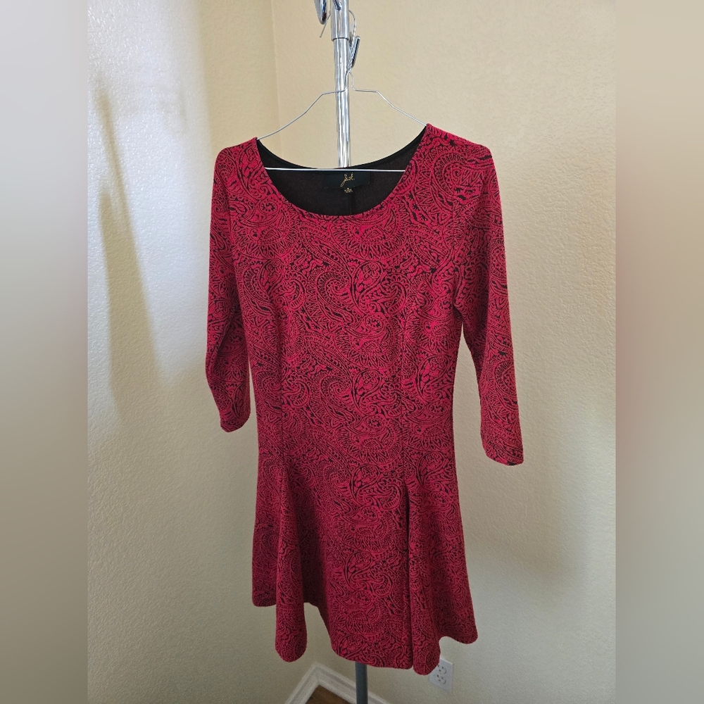 Jack 3/4 Sleeve Red Pullover Dress